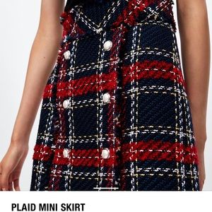 Zara Plaid mini Skirt